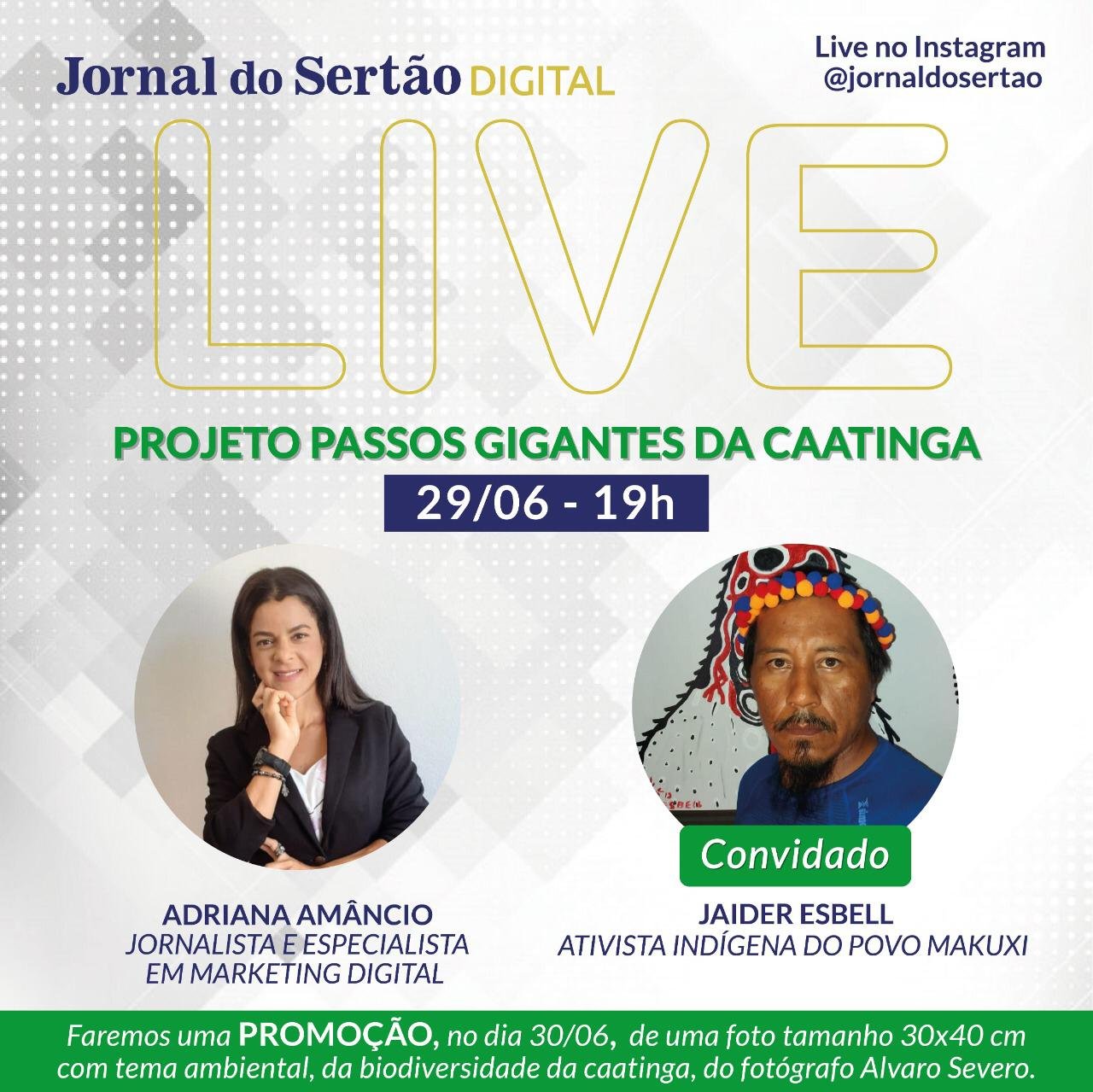 Projeto Passos Gigantes da Caatinga é destaque em live do Jornal do Sertão