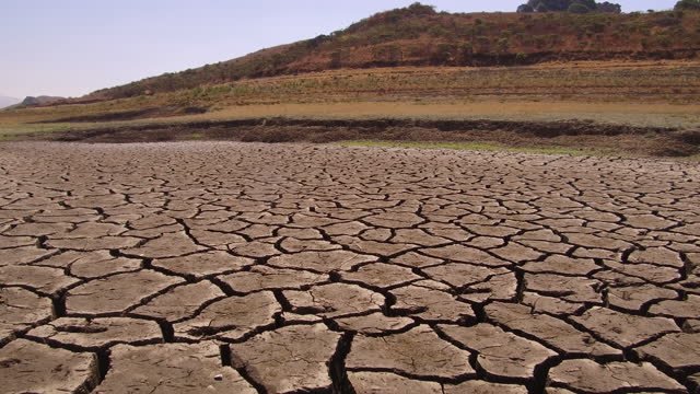 Dried up water supply reservoirs in drought-stricken California